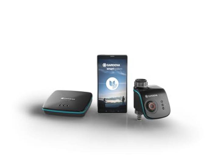 GARDENA smart Water Control set: Intelligente regeling, incl. smart Water Control en smart Gateway, met besproeiingscomputer, planten bsproeien via smart app, vorstwaarschuwingssysteem (19103-20)