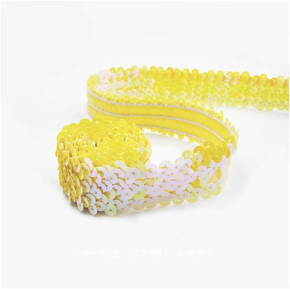 Gekleurd decoratielint met glanzende pailletten, 3 cm breed, gevlochten glitterband voor naaiwerk en kunsthandwerk