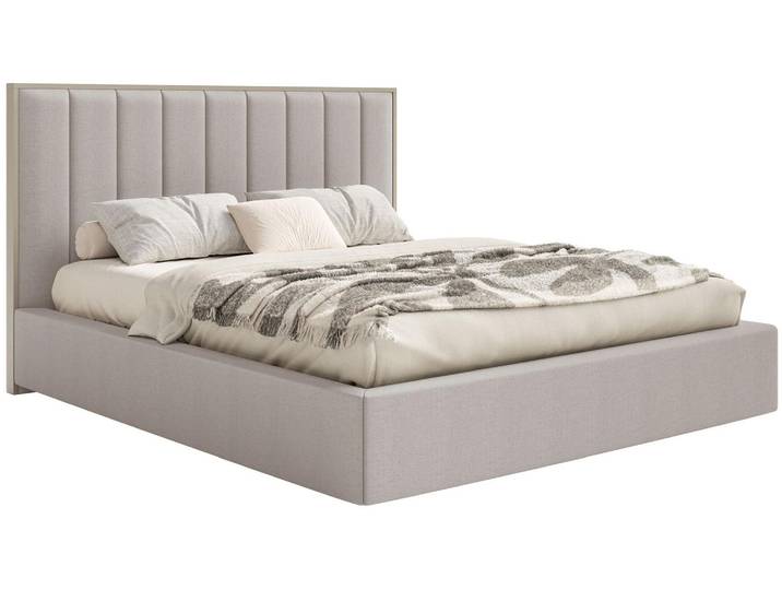 Selsey Togents - Polsterbett 180x200 mit Chenillebezug und Bettkasten, Graubeige