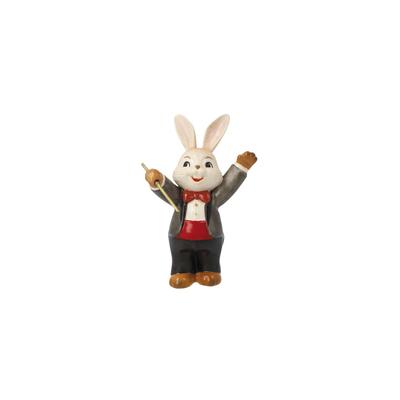 Osterhase GOEBEL "genialer Dirigent", bunt, B:4,5cm H:8cm T:5,5cm, Steingut, Dekofiguren