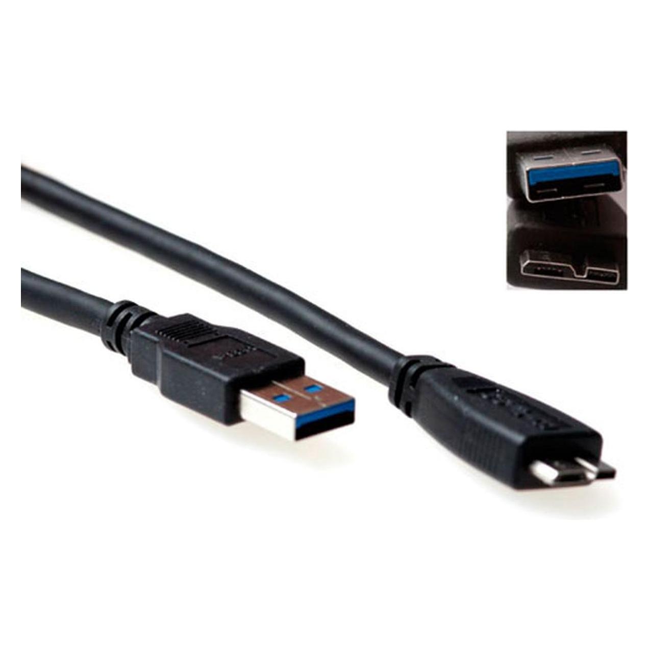 ACT Advanced Cable Technology SB3031 2m USB A Micro-USB B Männlich Männlich Schwarz USB Kabel (2 m, USB 3.2 Gen 1) (SB3031)