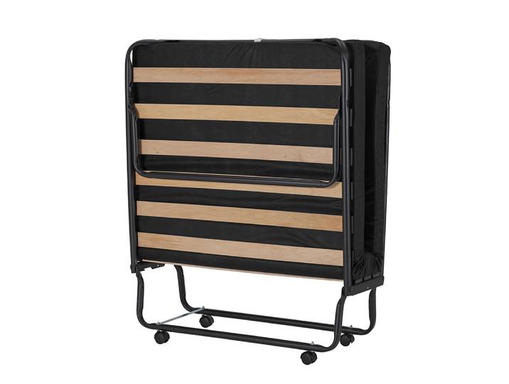 lit pliant couchage 90x190 structure acier + matelas mousse 8cm