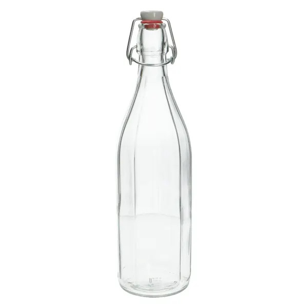 Dille & Kamille Beugelfles met facet en porseleinen dop, 1 liter