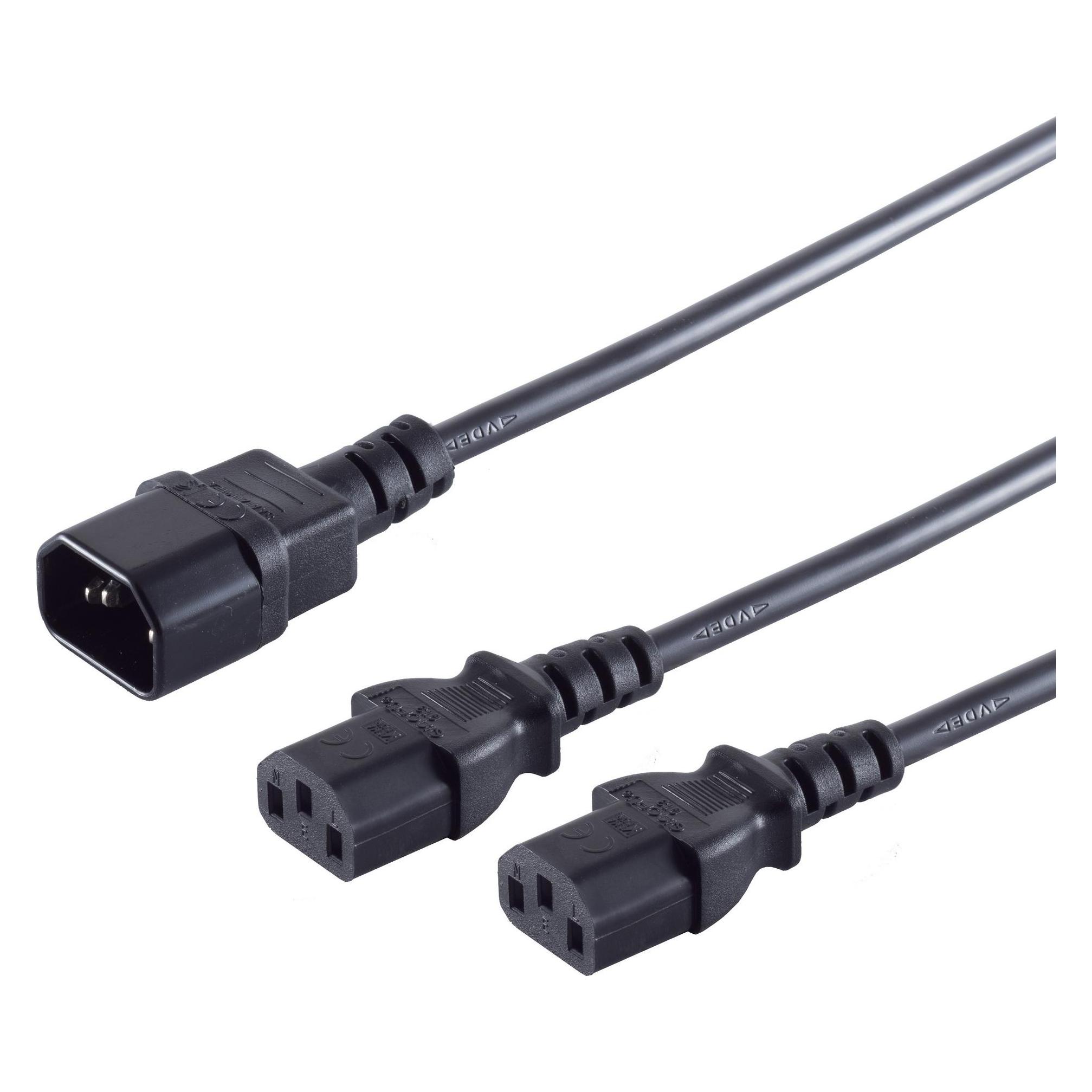 Berrybase Kaltgeräte Y-Netzkabel, IEC320-C13 Stecker 2x IE (1.80 m) (PC60019)