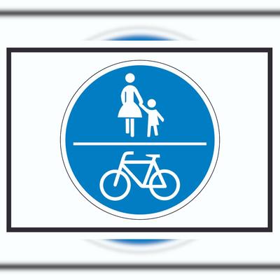 HB-Druck Fußgänger und Radfahrer frei Symbol Schild A2 (420x594mm)