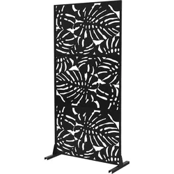 METALL-SICHTSCHUTZ Roma 90x180 cm Schwarz aus Stahl