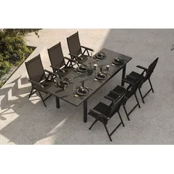 Kettler BasicPlus Garten-Essgruppe, 6 Personen, ausziehbarer Tisch 180–240 cm, Aluminium/Textilene