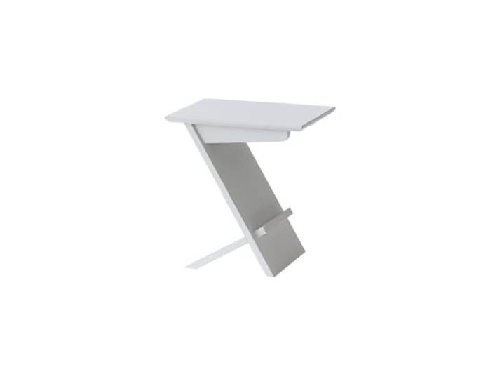NIUHUAHUI Teetisch, Moderner Sofa-Beistelltisch aus Holz, Schiefer Turm, Nachttisch, Aufbewahrungsregal, Balkon(White)