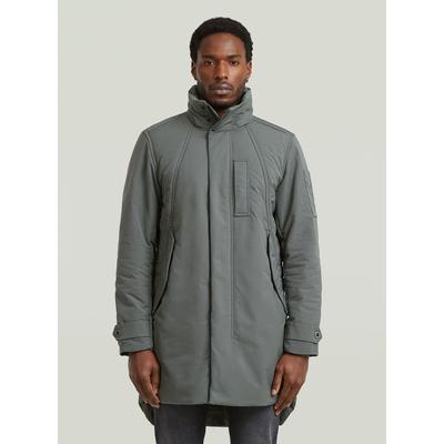 Outdoorjacke G-STAR "Utility Lightweight Steppmantel", Herren, Gr. L, grau (gs grau), Obermaterial: 54% Elastomultiester, 46% Polyester, Jacken Outdoorjacke