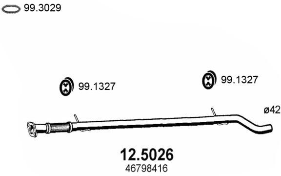 Asso Abgasrohr 125026 Mitte Für Fiat