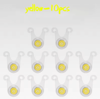 Uplift Curations Waterproof LED Tent Rope Lights 10 Pack Camping Rope Guard Lights For Tent Lines, Fishing & Night Safety 10pcs Yellow