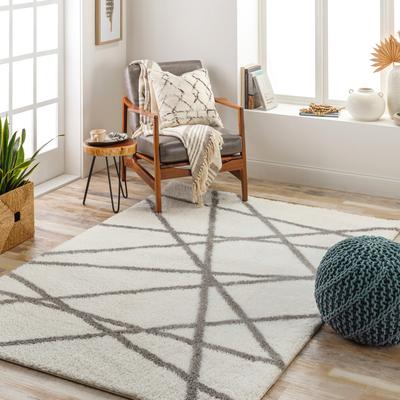 Livabliss Cloudy Graphic Stripes Plush Area Rug