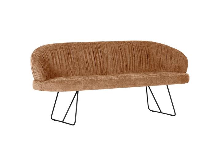 Novel Sitzbank, Rostfarben, Metall, 202x88x65 cm, Esszimmer, Bank, Sitzbänke