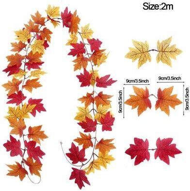 Uplift Picks Artificial Maple Leaf Garland Autumn Fall Decor Hanging Vine For Home And Events h