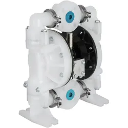 VEVOR Luftbetriebene Doppelmembranpumpe, 2,54cm / 25mm Einlass/Auslass, 136 L/min Polypropylen, max. 7 bar / 100 psi für den chemischen und industriellen Einsatz