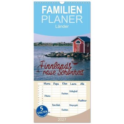 Familienplaner 2027 - Finnlands raue Schönheit mit 5 Spalten (Wandkalender, 21 x 45 cm) CALVENDO
