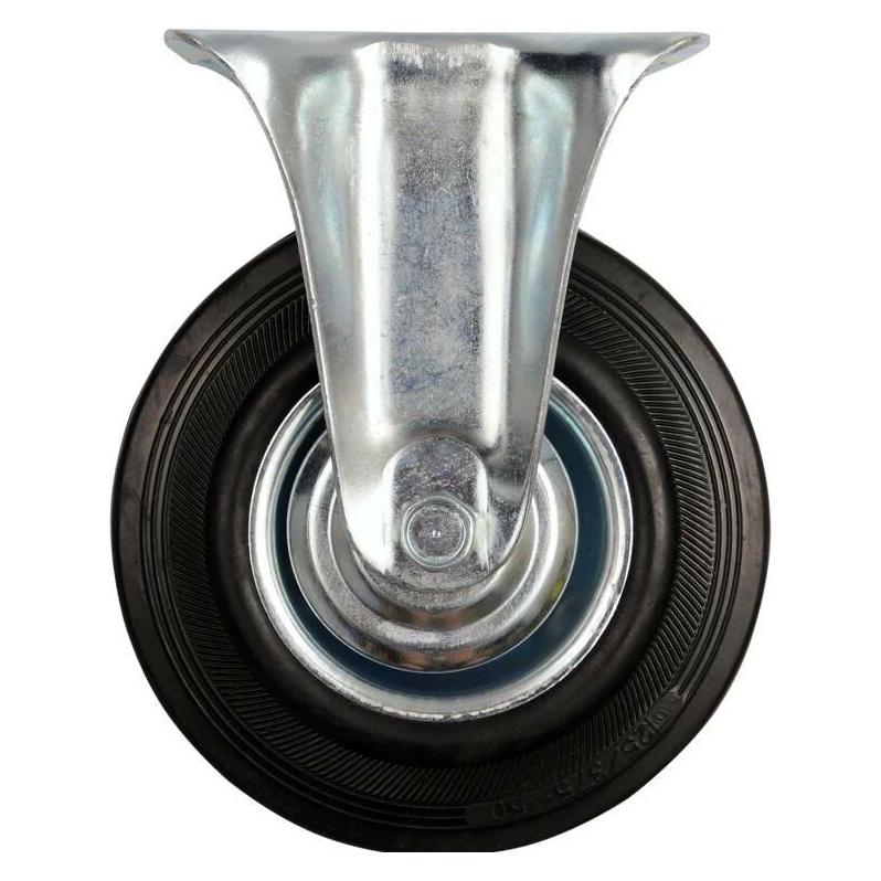 Toya Fixed Caster W. Black Rubber 200mm (87307)
