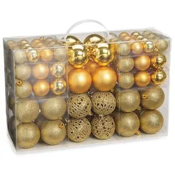 100er Weihnachtskugel Set Gold