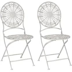 GARTENSTUHL 2er-Set Metall weiß Scafa