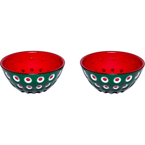 Guzzini Le Murrine Set 2 Schalen 12 cm Emerald green/ white/red