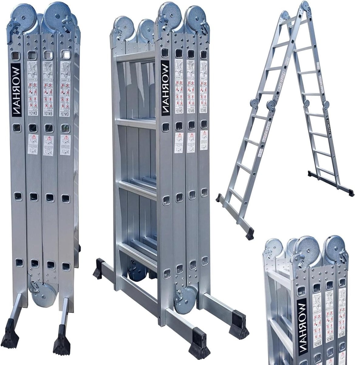 Multifunctionele aluminium opvouwbare ladder van 460 cm