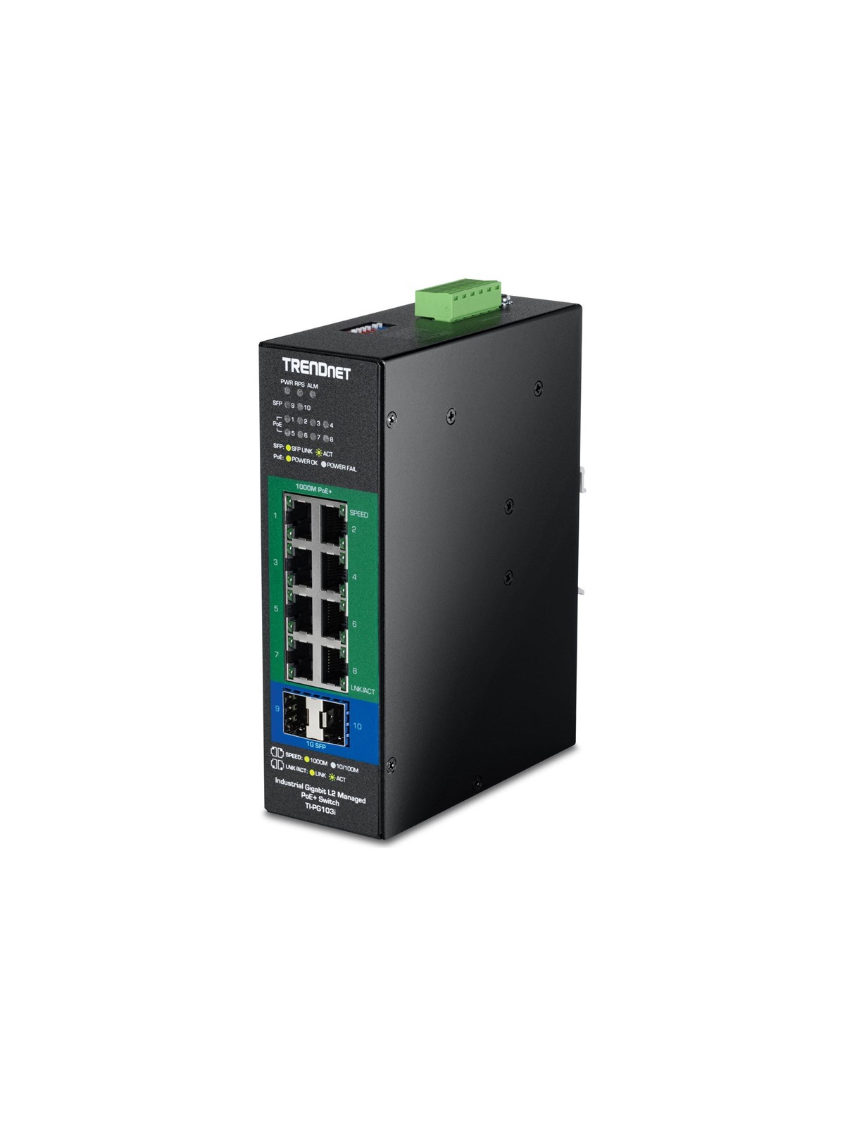 TRENDnet TI-PG103I - Version V1 - switch - industrial L2 24-57V - 10 ports - Managed - TAA Compliant