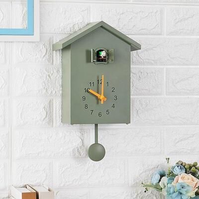 Inspired Deals Vintage Cuckoo Clock With Bird Call Hourly, Decorative Wall Clock For Home & Living Green