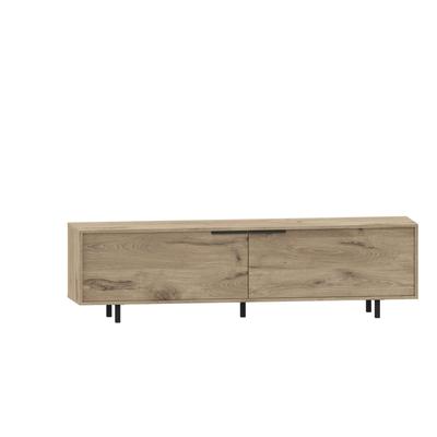 Lowboard OTTO HOME "Dinant TV-Board mit 2 Klappen und Kabeldurchführung, Metallgriffe", braun (wiking eiche), B:180cm H:50cm T:38cm, Holzwerkstoff, Sideboards, Lowboard, TV-Kommode mit 2 Klappen, Kabeldurchführung, Breite 150 cm, Höhe 50 cm