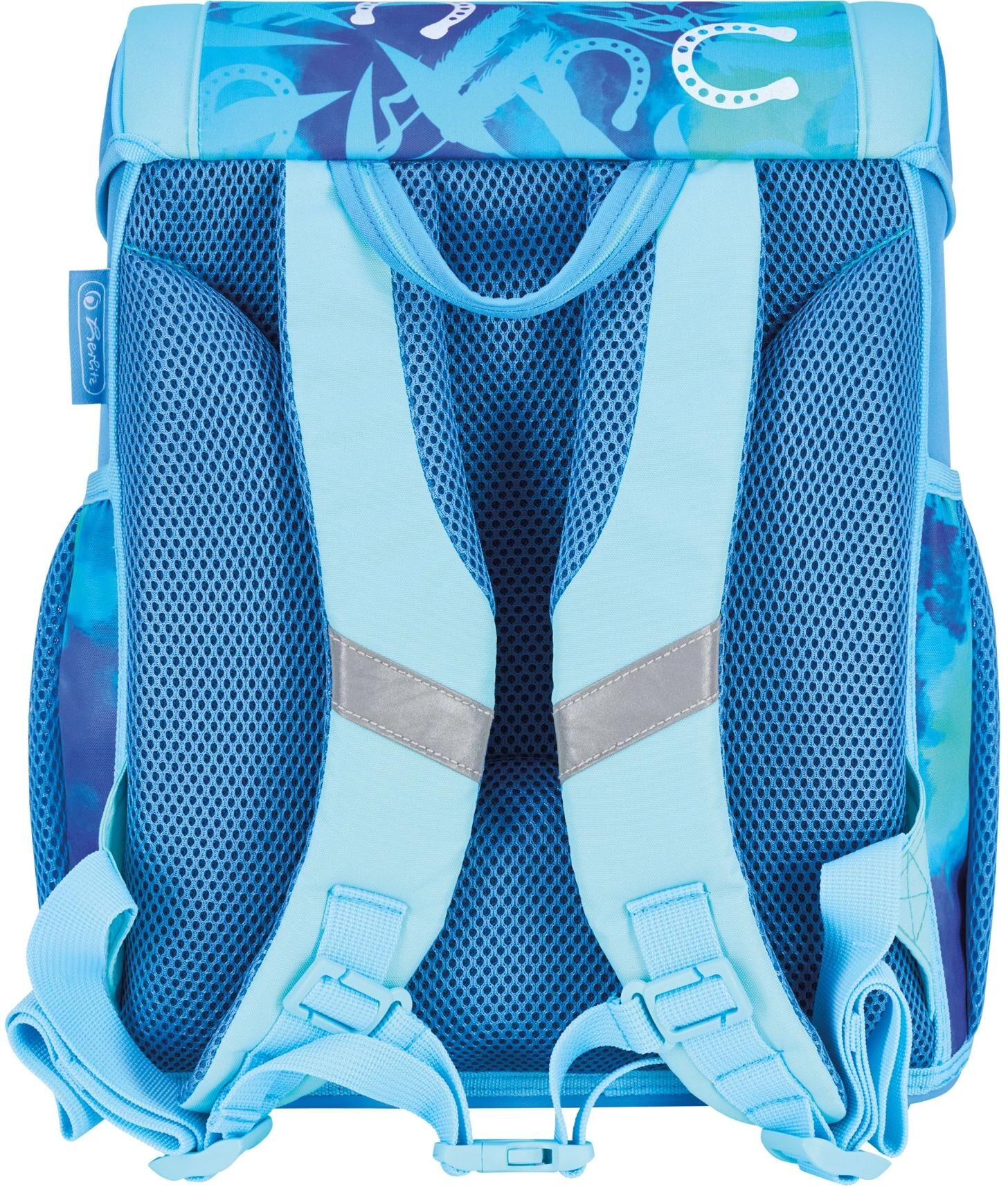 Schultertasche HERLITZ "Loop Plus Horse 17 l", Kinder, Gr. B/H/T: 31cm x 37cm x 22cm, blau (eisblau), Polyester, Taschen Schultertasche eisblau B/H/T: 31cm x 37cm x 22cm