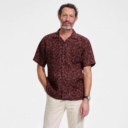 Premium Reinleinen-Hemd mit Kuba-Kragen für Herren, Herren, size: regular, Braun, Baumwolle/Leinen, by Lands' End