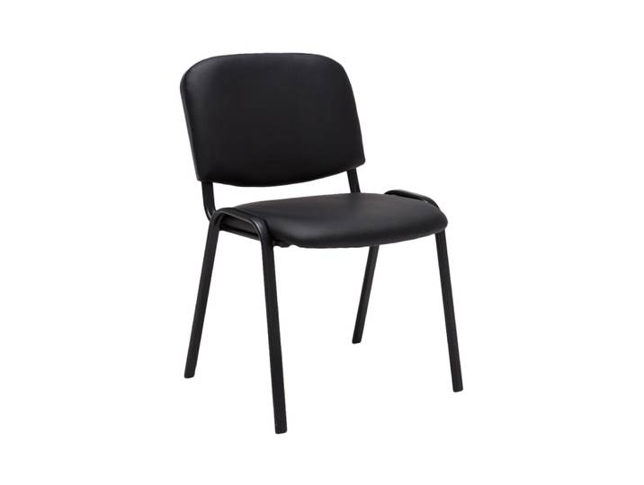Chaise visiteur et assise en pvc et synthetique Noir