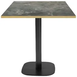 RestooTab - Tisch Round 70x70cm Dekor metallisierter Stein Kanten messingfarben