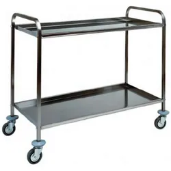 Fimar Edelstahl-Servierwagen - 2 Edelstahl-Etagen 80x50 cm - Abmessungen 91x57x96(h) cm - Räder ø125 mm