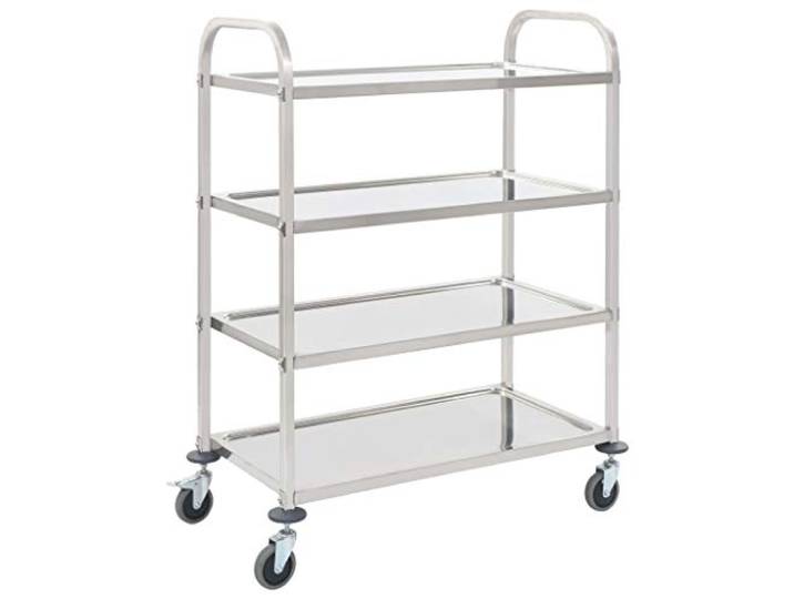 vidaXL 4-Stufiger Servierwagen 107 x 55 x 125 cm Edelstahl