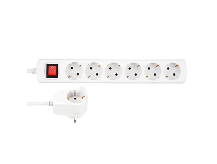 REV Stekkerdoos PowerSplit - 7-voudig, met schakelaar, 3500W, 2m, wit