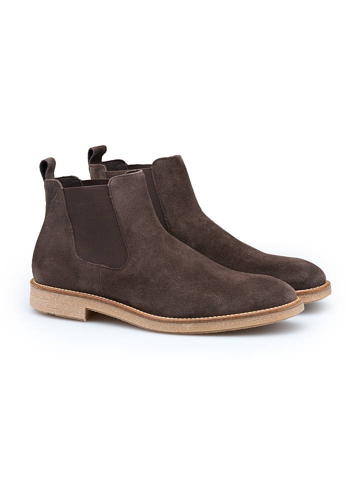 LLOYD Leder-Chelsea-Boots in Braun - 44,5