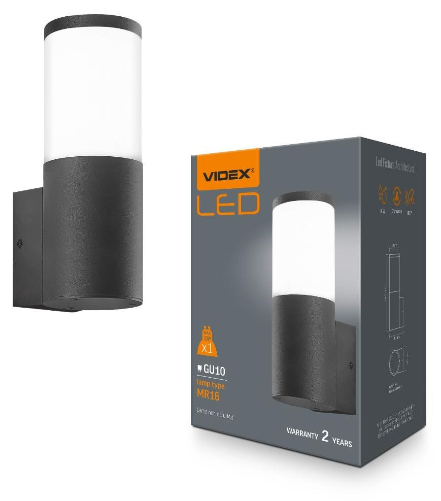 Videx LED-wandlamp VL-AR091B met GU10-fitting en IP54-bescherming