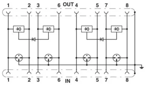 Phoenix Contact 2800763 D-LAN-CAT.5-HC Überspannungsschutz-Kontrolleinheit 1 St.
