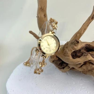 Uplift Picks Elegant Womens Bracelet Watch Diamond Quartz Ladies Watch With Arabic Numerals gold