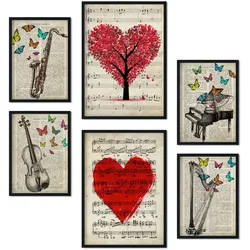 POSTER Set Mit 6 Vintage Musik Sammlung A3 & A4 Rahmenlos