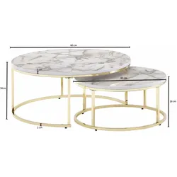 Wohnling, Couchtisch + Beistelltisch, Ethan (80 x 36 cm)