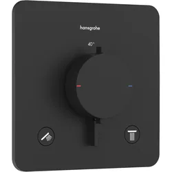 Hansgrohe Ecostat Comfort Q Thermostat Unterputz, 2 Verbraucher, Mattschwarz, iBox universal 2 Anschluss
