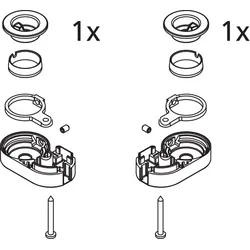 Kermi EBAT027 Set Lager unten, weiss, 2534018 2534018