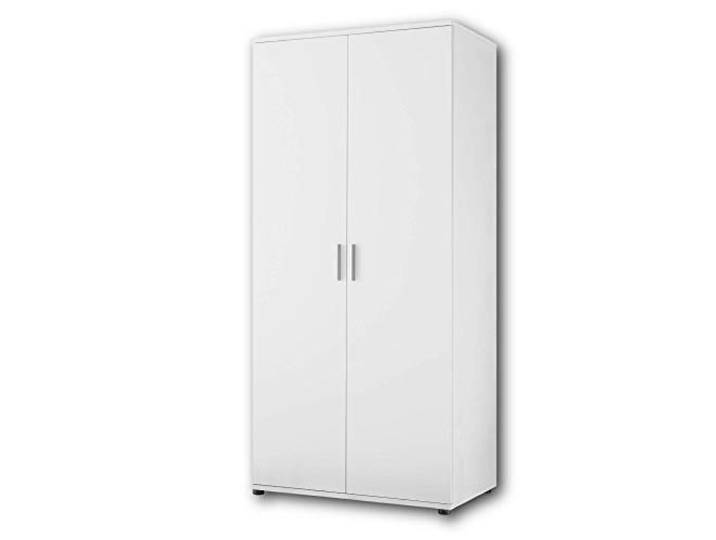 BIBO Kleiderschrank 2-türig Drehtürenschrank Schrank Weiß 90 x 191 x 55 cm Vielseitiger Schrank für das Babyzimmer, zeitloses Design in heller Optik, viel Stauraum für Kleidung und Spielzeug