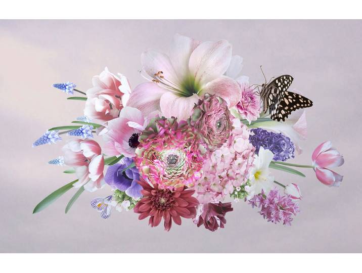 Fototapete PAPERMOON BLUMEN ABSTRAKT-MUSTER DESIGN ROSEN BLUMEN DECOR RETRO , bunt, B:1,5m L:1,11m, Vlies, Tapeten, Fototapete