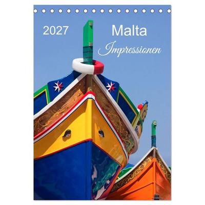 Malta Impressionen (Tischkalender 2027 DIN A5 hoch), CALVENDO Monatskalender