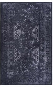 Klair Living MAVAL Black Washable Non-Shedding Area Rug