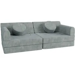 Kindersofa Kayo mit Cord Bezug & Kissen - hellgrün