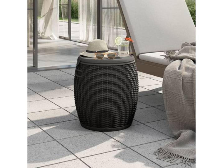 Coffre de rangement Malle de jardin Grande 4 en 1 noir polypropylène 42.5x42.5x44 cm C110
