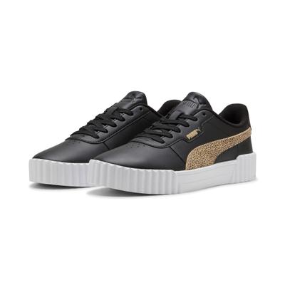 Sneaker PUMA "CARINA 3.0 TOPCAT", Damen, Gr. 37,5, schwarz (puma schwarz, toasted almond), Synthetik, Schuhe Sneaker, für aktiven Alltag, mit Textil-Innenmaterial, sportlicher Stil